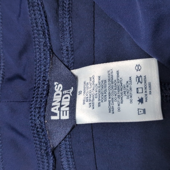 Lands End Long 9" Board Shorts Deep Sea Navy Blue Size 10 - Picture 5 of 12